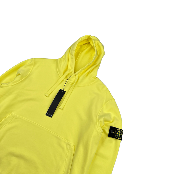 Stone Island 2022 Neon Yellow Pullover Hoodie - Large