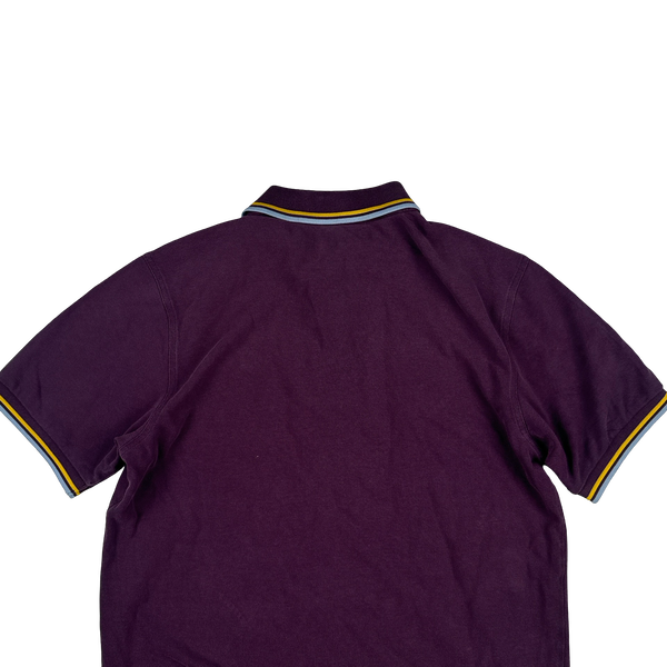 Fred Perry Purple Short Sleeve Piped Polo Shirt - Large