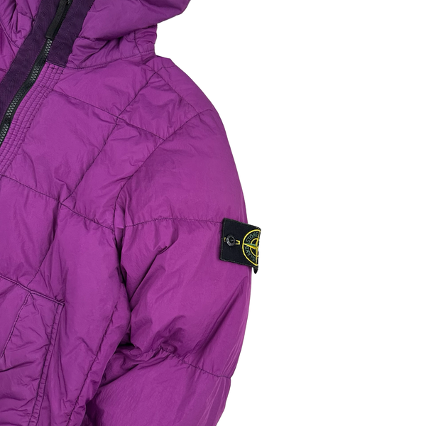 Stone Island 2018 Fuchia Down Filled Crinkle Puffer Jacket - Small
