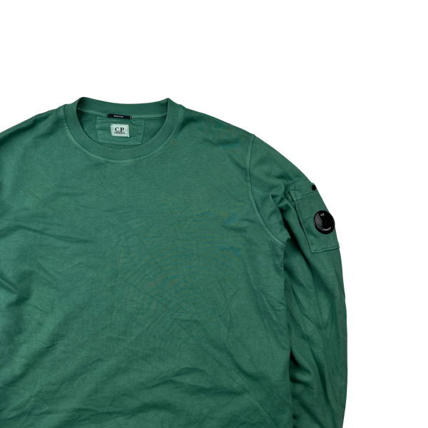 CP Company Green Cotton Crewneck Jumper - Large