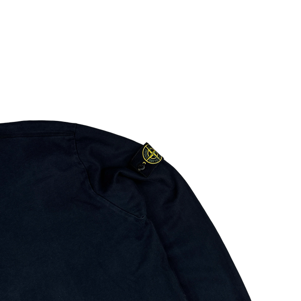 Stone Island Navy Cotton Crewneck Sweatshirt - Large