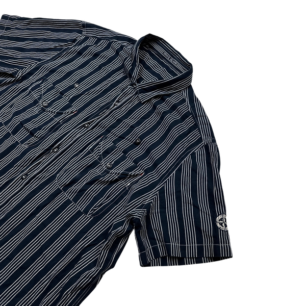 Stone Island 2010 Striped Linen Embroidered Shirt - XXL