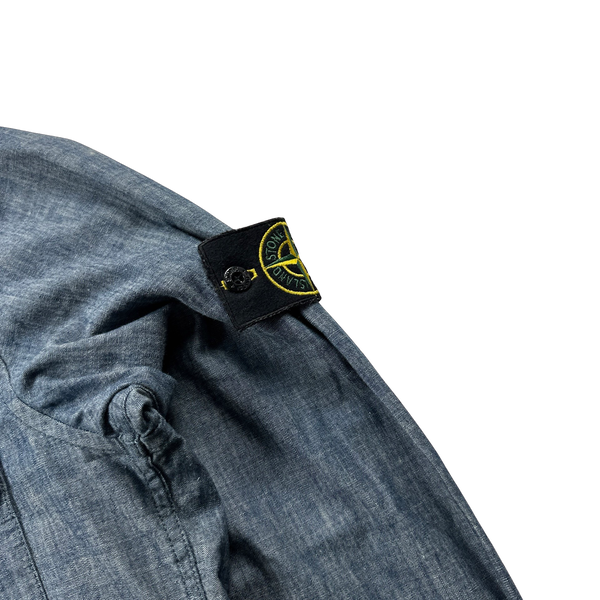 Stone Island 2016 Indigo Linen Buttoned Shirt - Large