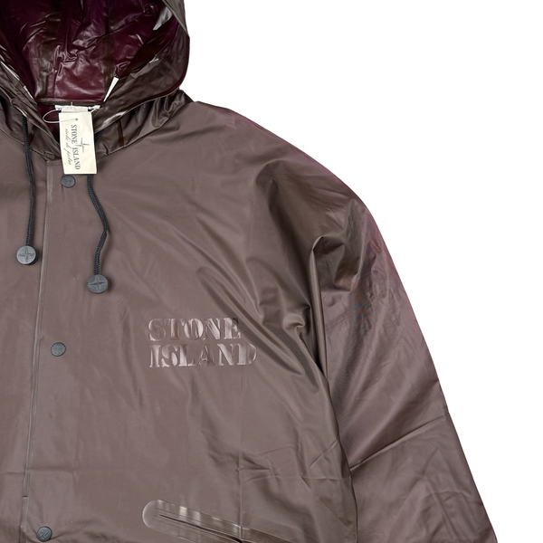 Stone Island 1980s PVC Archive Spellout Hooded Jacket - XL