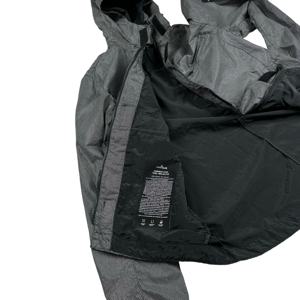 Stone Island 2016 Black Silver Pixel Reflective Hooded Jacket - Large