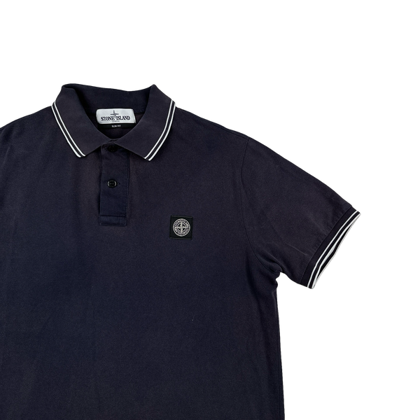 Stone Island 2021 Navy Cotton Patch Polo Shirt - Medium
