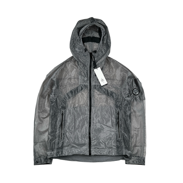 CP Company Grey Garment Dyed Nylon Kan D Shell Jacket - Small