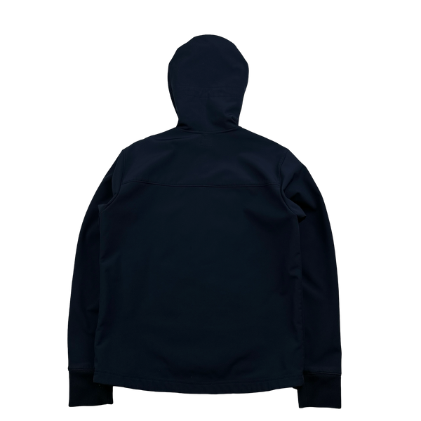 CP Company Navy Blue Fleece Lined Soft Shell Goggle Jacket - XL
