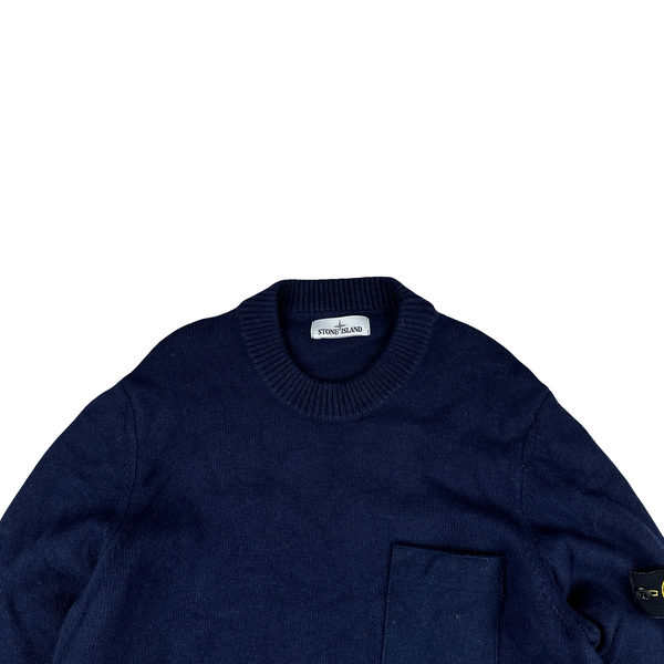 Stone Island 2017 Navy Wool Crewneck - XXL