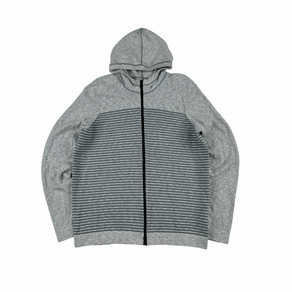 Stone Island 2017 Blue Marl Marina Cotton Lightweight Knit Zipped Hoodie - Small