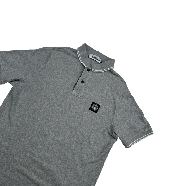 Stone Island 2021 Grey Short Sleeve Polo Shirt - Large