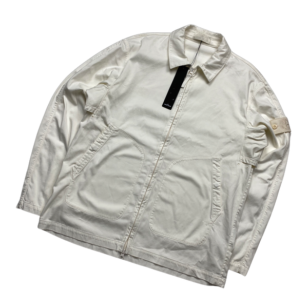 Stone island ghost overshirt white sale