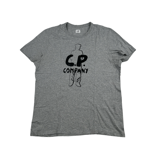 CP Company Graphic Spellout Grey T Shirt - XL