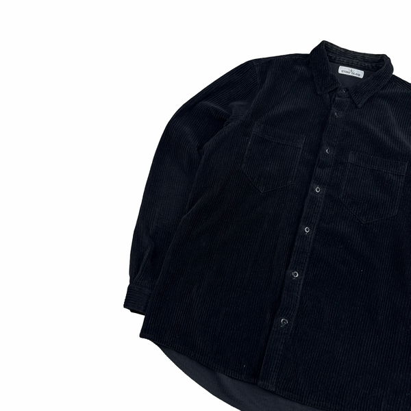 Stone Island 2019 Black Jumbo Corduroy Overshirt - XL