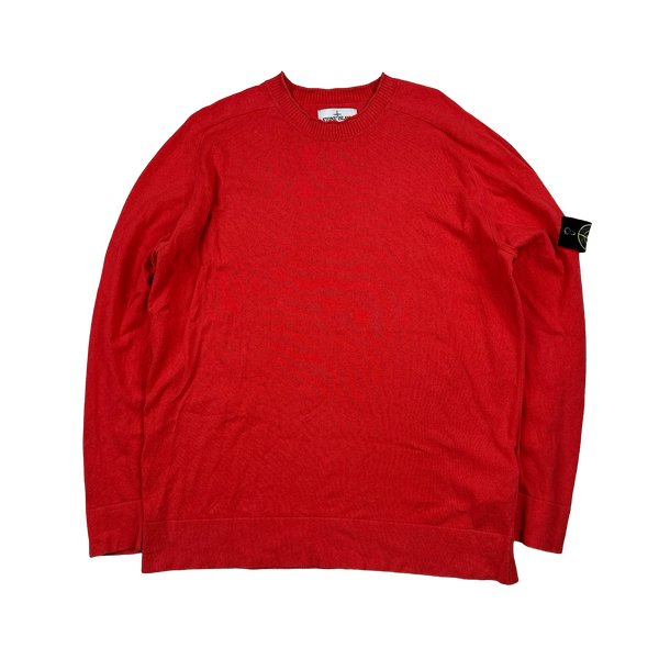 Stone Island 2019 Red Lightweight Knitted Crewneck - XXL
