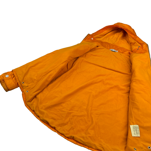 Stone Island 2000s Orange Fleece Lined Vintage Jacket - Medium