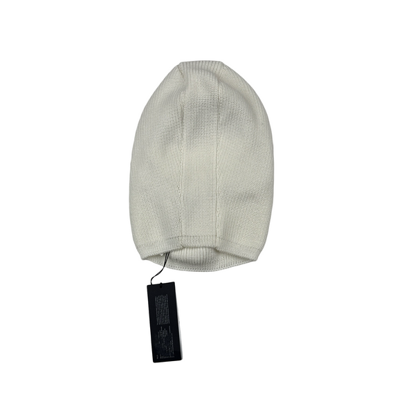 CP Company White Wool Spellout Knitted Cap Balaclava