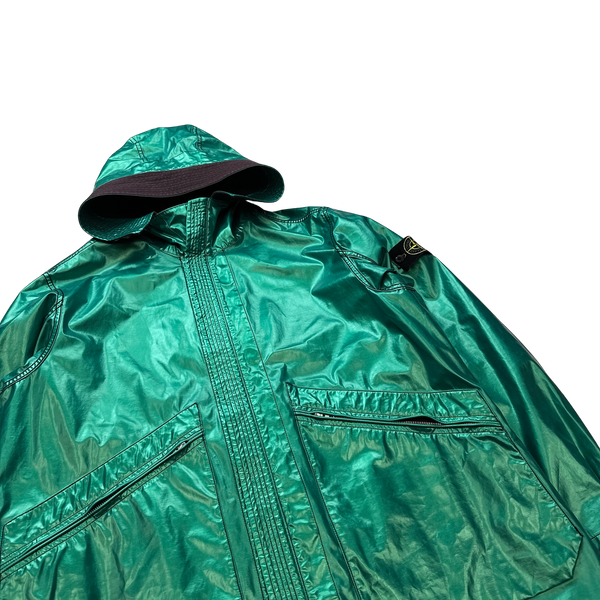 Stone Island Reversible Green Spaceman Raso Gommato Jacket - XXL