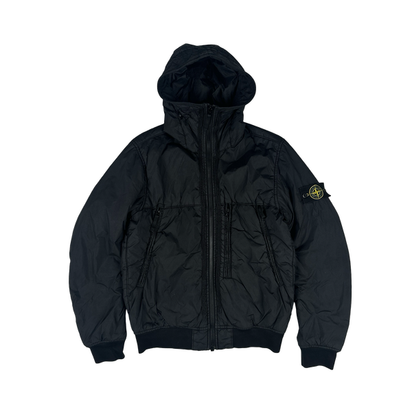 Stone Island 2019 Black Crinkle Reps NY Jacket - Small