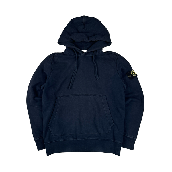 Stone Island 2017 Navy Cotton Pullover Hoodie - Large