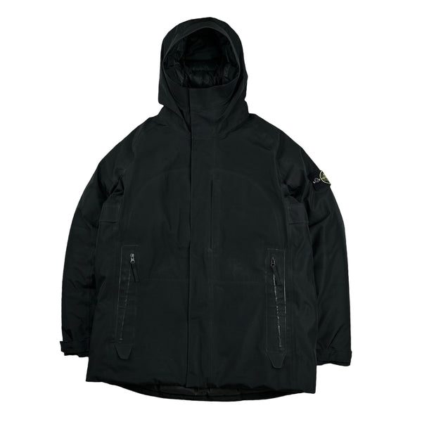 Stone Island 2022 Black 3L Gore-Tex Puffer In Recycled Polyester Down Jacket - Large