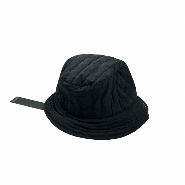 Stone Island 2022 Black Econyl Nylon Metal Embroidered Bucket Hat - Medium