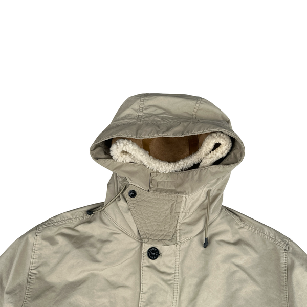 Stone Island Beige David TC Blanket Lined Fishtail Parka Jacket - XL