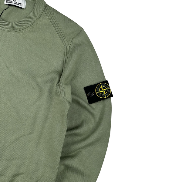 Stone Island Olive Green Lightweight Knitted Crewneck - Small