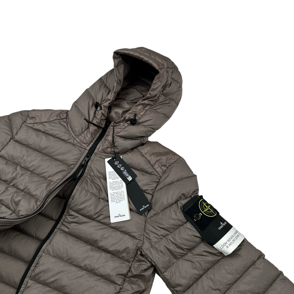 Stone Island 2024 Brown R Nylon Loom Woven Down Puffer Jacket - Small