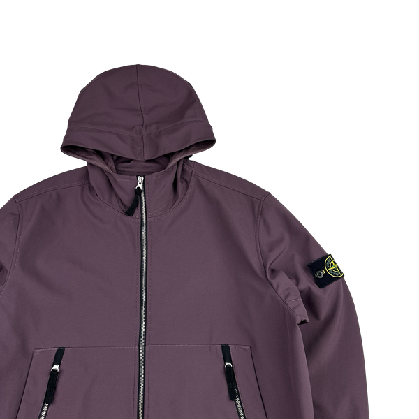 Stone Island 2021 Plum Soft Shell e-Dye Hooded Jacket - XXL