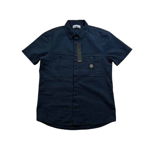Stone island seersucker shirt on sale