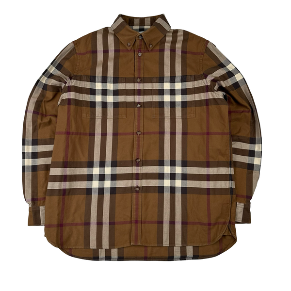 Burberry Nova Check Button Up Thick Shirt - Large