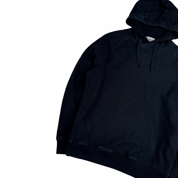 Stone Island 2023 Black Cotton Marl Hoodie - Medium