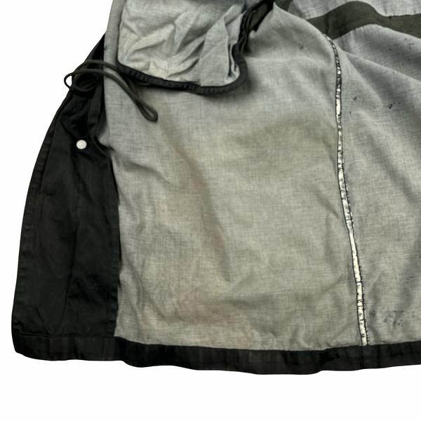 Stone Island Vintage Khaki Green Raso Gommato Long Jacket - XL