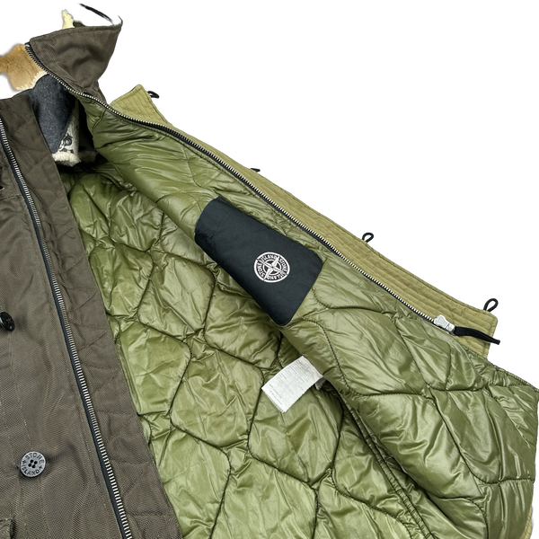 Stone Island 2010 Khaki Oxford Nylon Parka Jacket - Medium