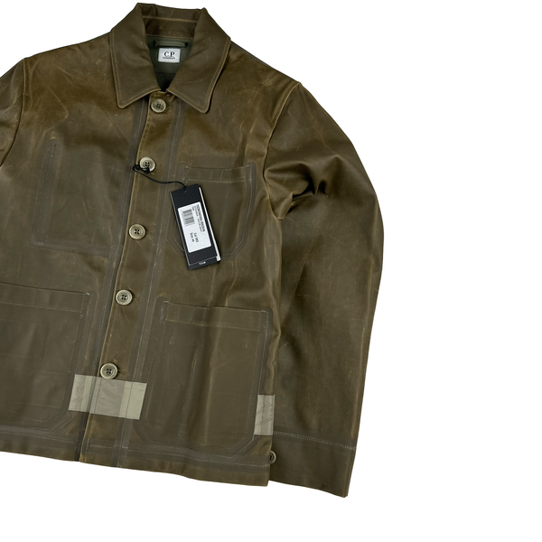 CP Company Khaki TOOB Two Spellout Collared Jacket - XS