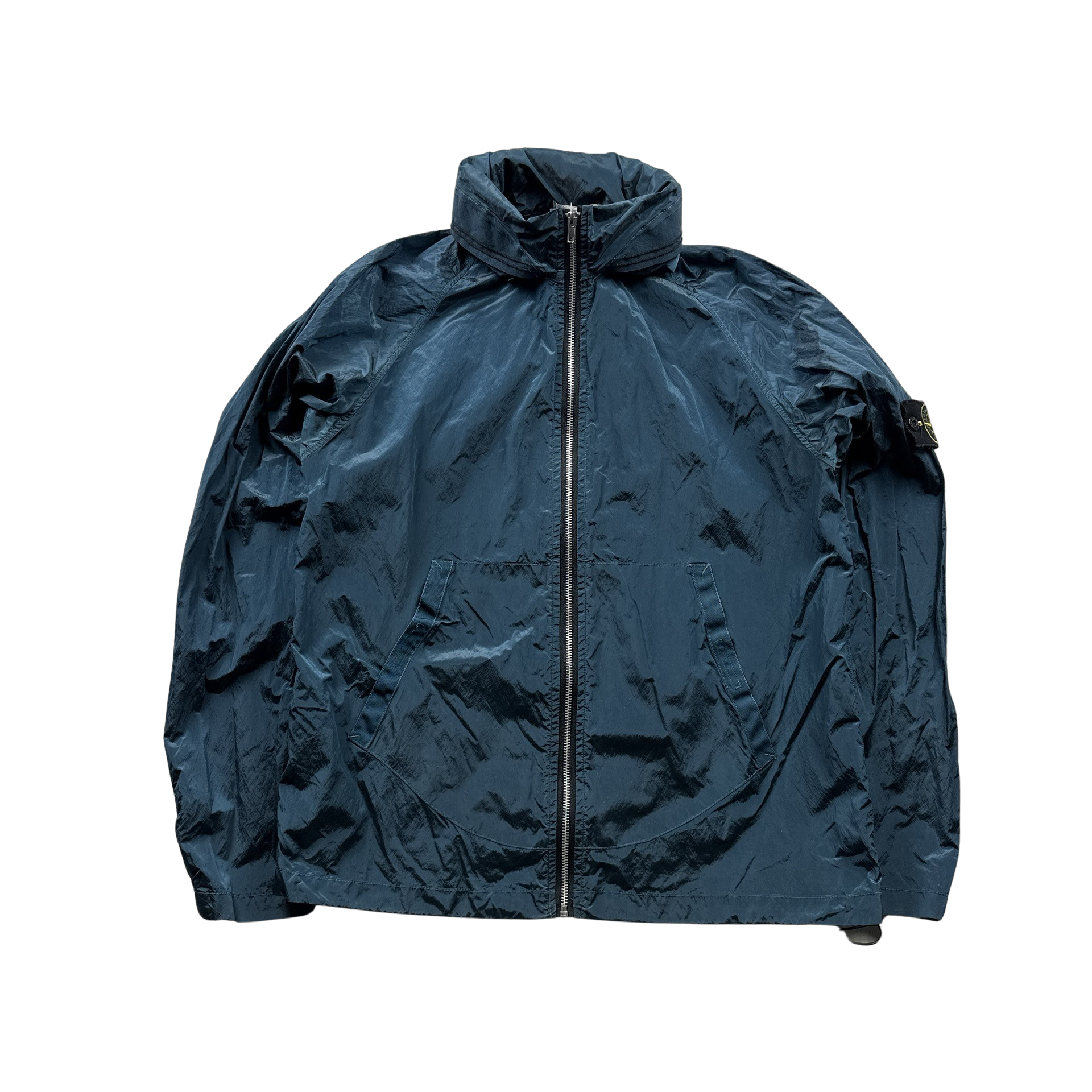Stone Island Vintage 2005 Blue Nylon Metal Shimmer Jacket Large