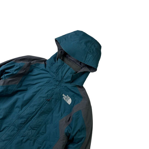 North Face 3 In 1 Sea Green Dual Layer Hyvent Jacket - Small