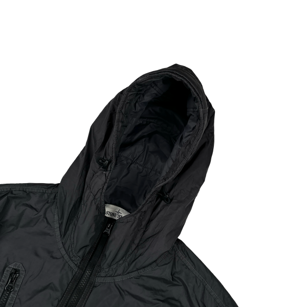 Stone Island 2022 Black Crinkle R-NY Garment Dyed Jacket