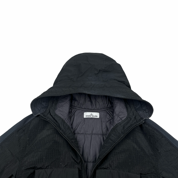 Stone Island 2017 House Check Black Nylon Metal Primaloft Jacket - Large