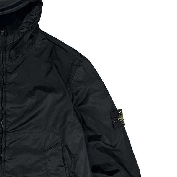 Stone Island 2005 Black Velvet Lined Shimmer Jacket - Large