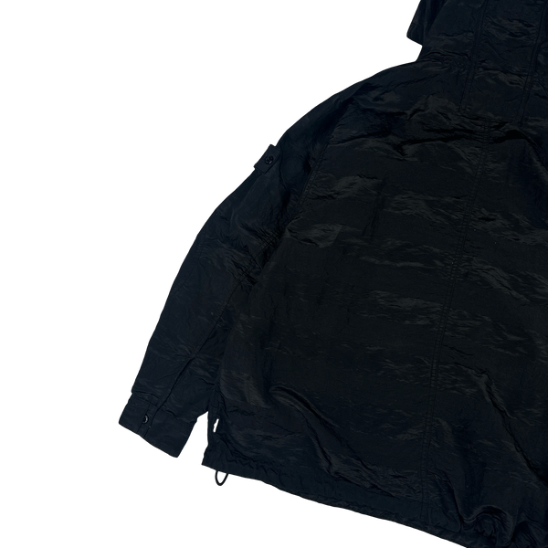 Stone Island 2020 Black Striped Nylon Metal Pullover Jacket - Large