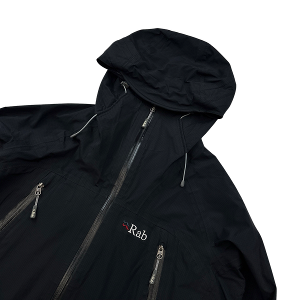 RAB Black Zipped Waterproof Rain Jacket - Medium