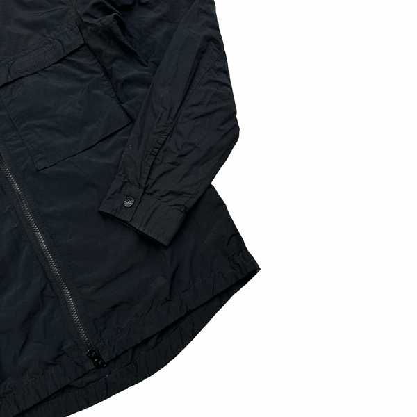Stone Island Black Double Chest Pocket Nylon Overshirt - Small