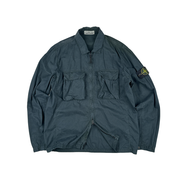 Stone Island 2022 Navy Double Pocket Overshirt - Large
