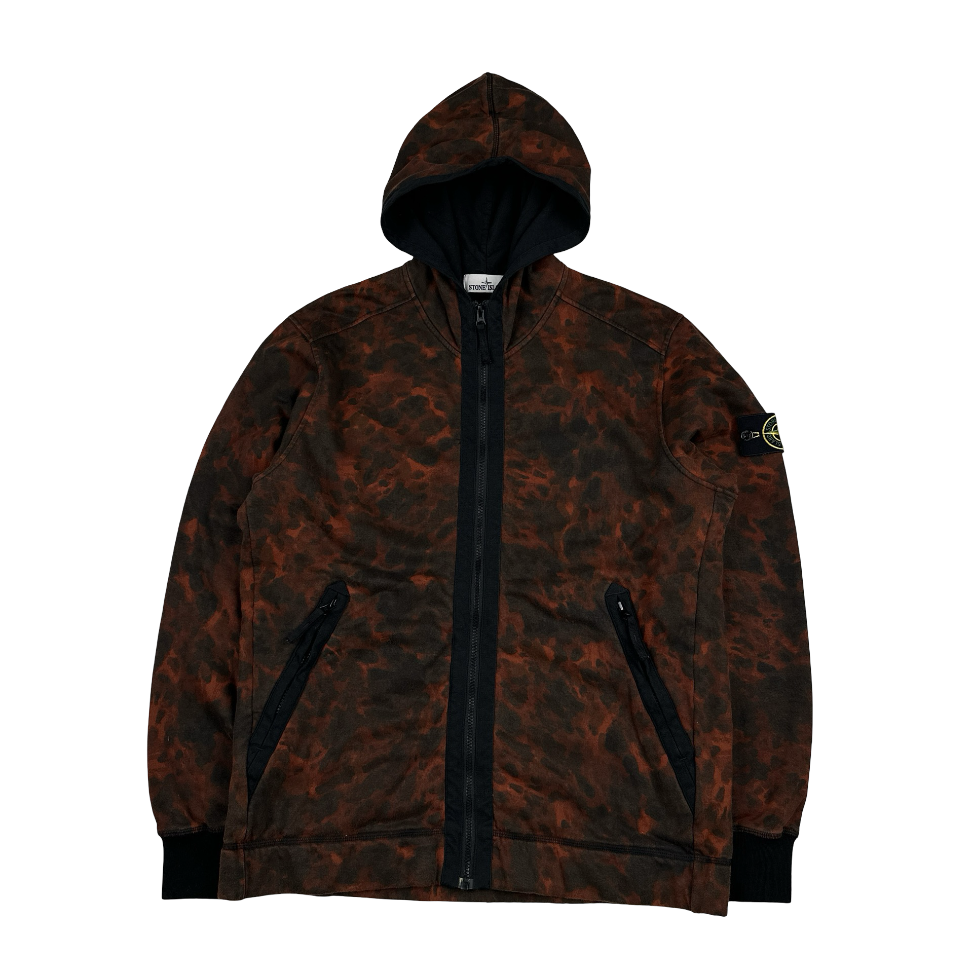 Stone Island 2014 Red Tortoise Shell Zipped Hoodie - XXL – Mat