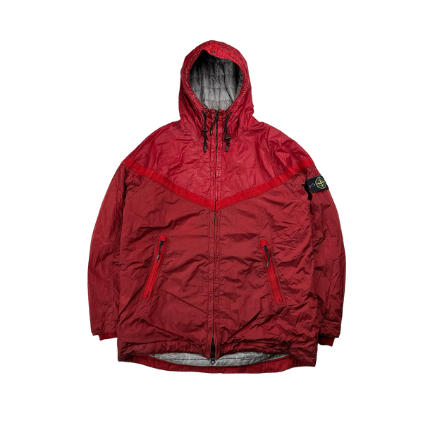 Stone Island x Nike Red Mussola Gommata Nylon Metal Jacket - XL