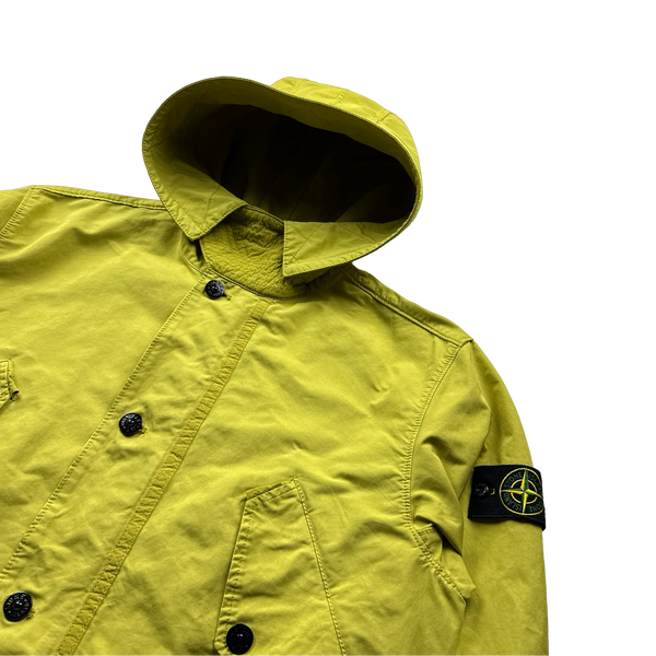 Stone Island Yellow David TC Garment Dyed Parka Jacket - Large