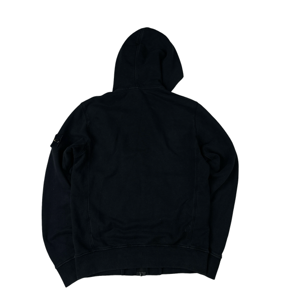 Stone Island 2018 Black Zipped Cotton Hoodie - Small