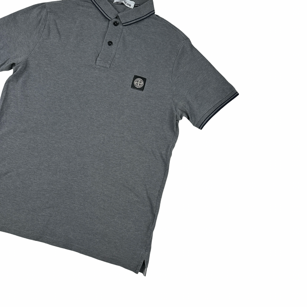 Stone Island Grey Short Sleeve Polo Shirt - Large
